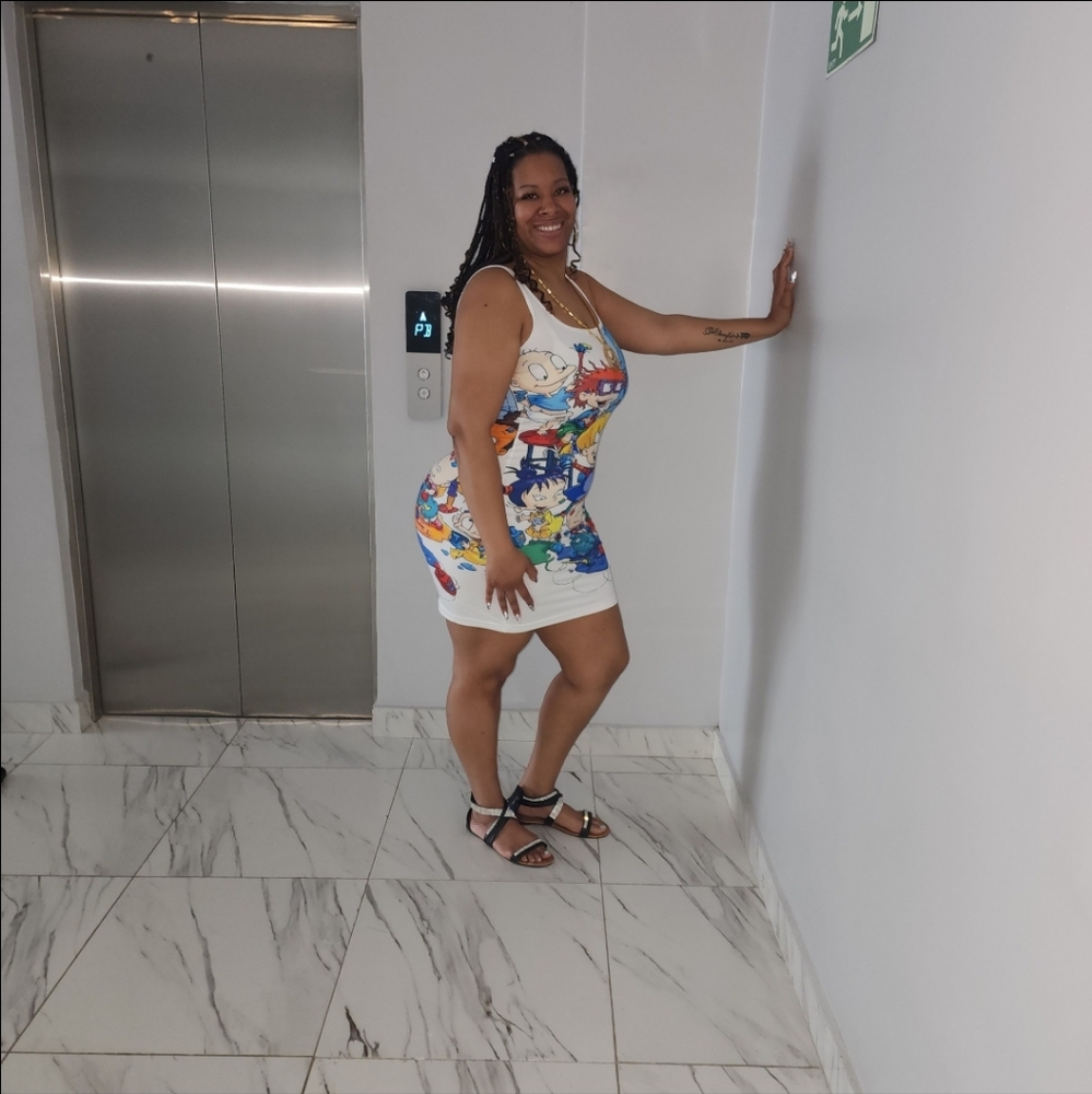 Colorful Graphic Print Dress - Picture 2 of 5